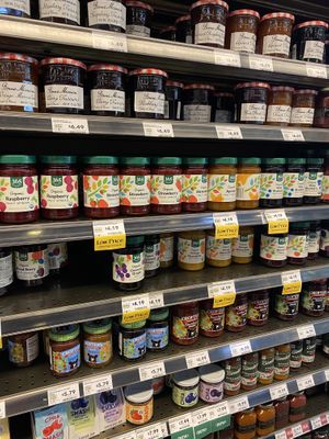 Recommend Buying Items or Refilling - Jams $4.19 and you get the glass jar. Upcycle to save money y’all! ♻️  at Whole Foods Market in Fremont