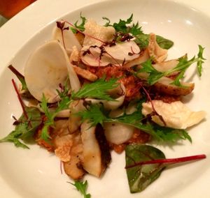 salad with romesco sauce at Maitreya Social in Bristol