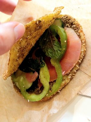 Thyme to go sandwich at Taza Sandwiches in Lisbon