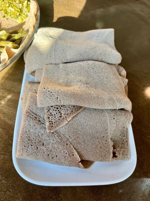 Injeri bread at Addis Ethiopian Restaurant in Richmond