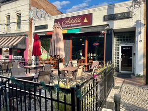 Outdoor dining at Addis Ethiopian Restaurant in Richmond