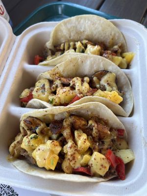 Jackfruit tacos  at Hidden Leaf Cafe in Columbus