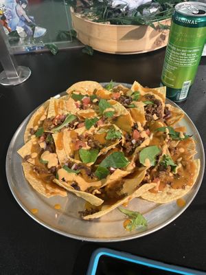 Sharable nachos! #Veganuary at Hidden Leaf Cafe in Columbus