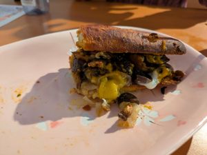 Philly cheesesteak at Hidden Leaf Cafe in Columbus