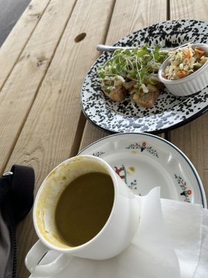 Garlicky greens soup  at The Station Market & Cafe in Frederick