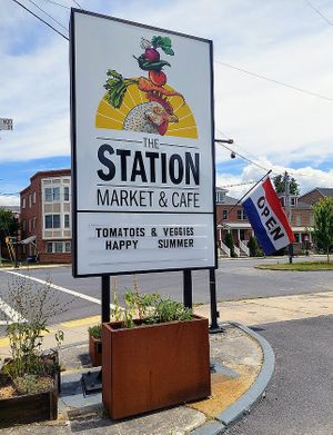 Plenty of parking at The Station Market & Cafe in Frederick