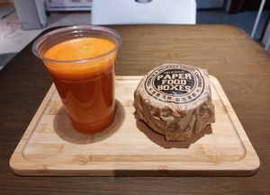 Carrot Juice + Keto Vegetarian McGriddles at Loft @ Green Mama 素娘娘 in Kowloon