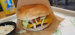 Cheese burger at Veganil in Paris