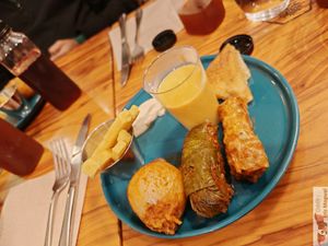 Mezze dishes of starter at Veganil in Paris