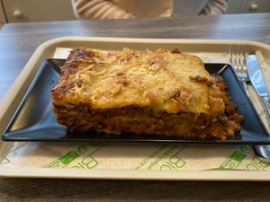 Lasagna at Veganil in Paris