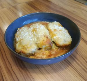 Courgettes gratinées at Veganil in Paris