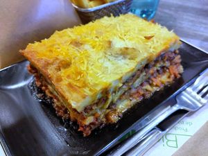 Lasagna at Veganil in Paris