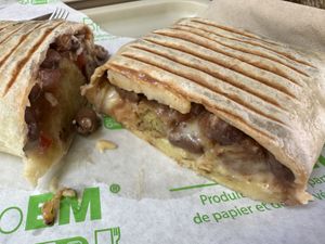 Two halved French tacos  at Veganil in Paris