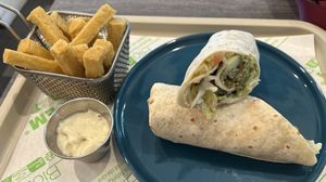Falafel + frites de panisse  at Veganil in Paris