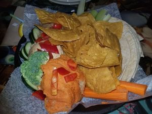 Hummus appetizer at Asheville Pizza and Brewing in Asheville