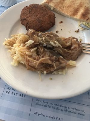 Aubergine with rice  at Stou Roushia in Larnaca