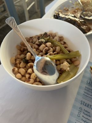 Black eyed beans with vegetables (not on the menu)  at Stou Roushia in Larnaca