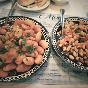 The most AMAZING bean dishes I have ever tasted at a restaurant! at Stou Roushia in Larnaca