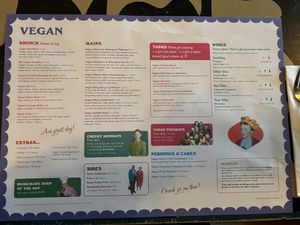 Vegan menu 2024  at Consurio Lounge in Caerphilly