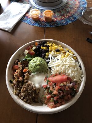 Vegan bowl to go   absolutely amazing 🤤  at Cervantino's 2 in Palos Heights