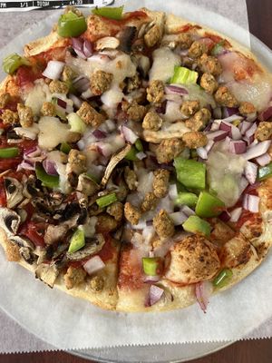 8” pizzaas  at Infinitus Pie in Denver