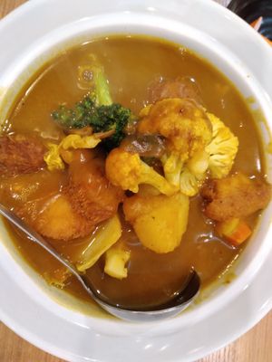 Japanese curry lion mane mushroom at Teng Bespoke Vegetarian Restaurant - 藤 in Central Singapore
