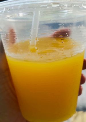 Fresh orange juice at Teng Bespoke Vegetarian Restaurant - 藤 in Central Singapore