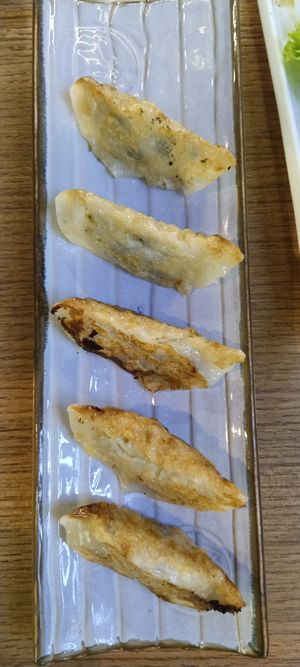 Pan fried gyoza $11 at Teng Bespoke Vegetarian Restaurant - 藤 in Central Singapore