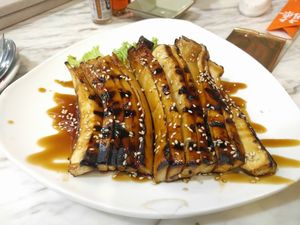 Large plate of mushrooms, a little tough but nice at Teng Bespoke Vegetarian Restaurant - 藤 in Central Singapore