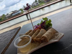 Spring roll at Baan Rim Nam Riverside in Surat Thani