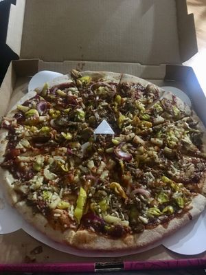 The rustler (light on vegan cheese) at Pizza Luce - Downtown in Minneapolis