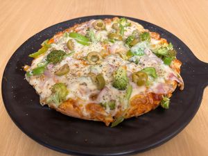 Pizza was amazing  at Go with Vegan in Jaipur