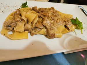 Mushrooms pappardelle at La Casina di Alice in Livorno