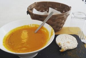 Pumpkin soup at La Casina di Alice in Livorno