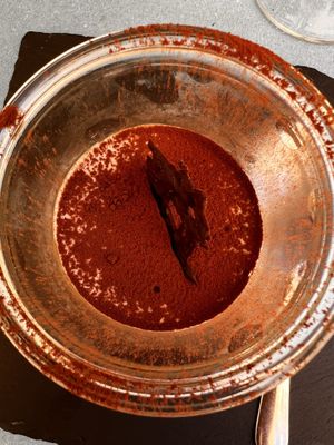 Worlds best vegan tiramisu!!!  at La Casina di Alice in Livorno