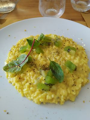 Risotto zafferano e kiwi at La Casina di Alice in Livorno