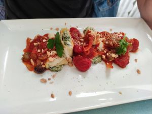 Paccheri con nicotta at La Casina di Alice in Livorno