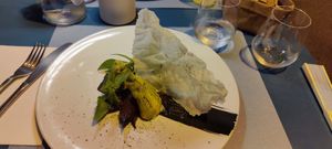 Zucchini flowers with potato filling at La Casina di Alice in Livorno