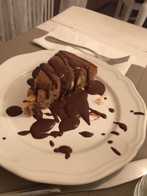 Pear and chocolate cake at La Casina di Alice in Livorno