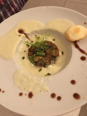 Sformato with asparagus at La Casina di Alice in Livorno