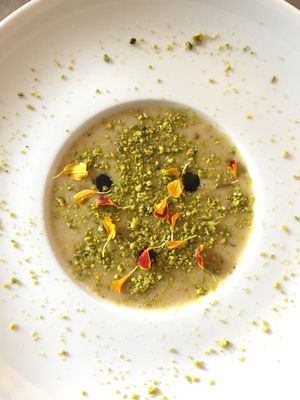 Chickpea soup with pistachios at La Casina di Alice in Livorno
