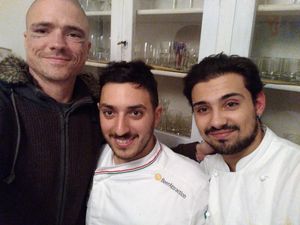 The two cooks are very friendly! at La Casina di Alice in Livorno