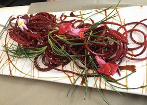 Agretti and beetroot  at La Casina di Alice in Livorno