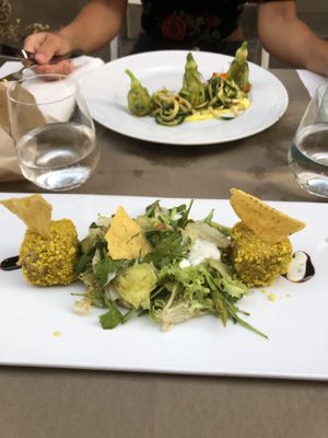 Cashew cheese with tortilla, mayo and avocado at La Casina di Alice in Livorno