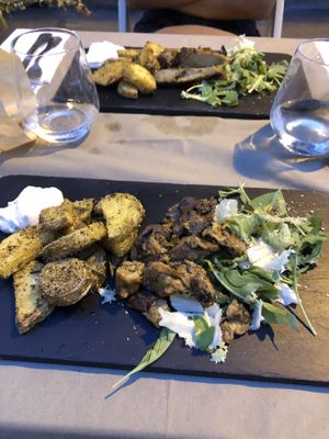 Homemade seitan with potatoes and mayo. at La Casina di Alice in Livorno