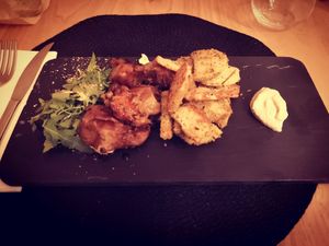 Caramelized seitan ad roasted potatoes at La Casina di Alice in Livorno