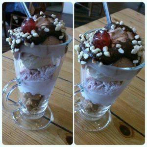 Ice cream sundae at Mono, delicious!  at Mono in Glasgow