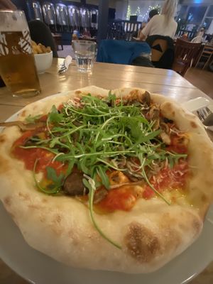 Mushroom truffle pizaa  at Mono in Glasgow