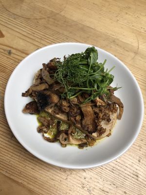 Black pudding, mushrooms and pesto toast - wow!!! 😍  at Mono in Glasgow