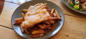 Deep fried pizza at Mono in Glasgow